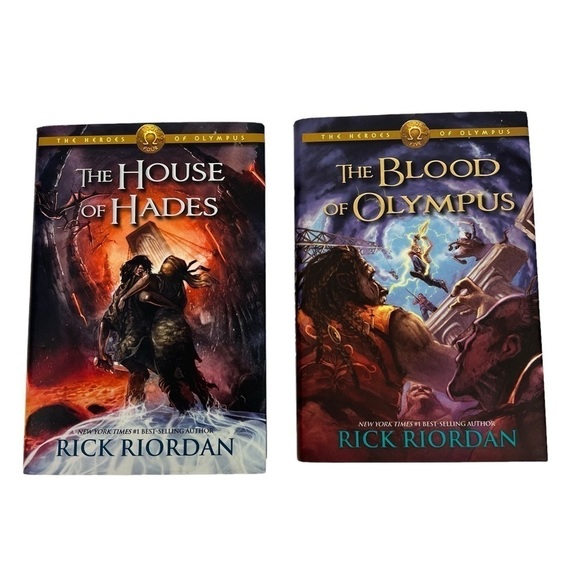 Rick Riordan Books/Novels Lot/2 Hardcover Dust Jacket Book 4 & 5 Legends, Myths - Picture 1 of 7